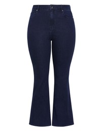 City Chic - Plus size Harley Fit Carla Flare Leg Regular Jean - dark wash
