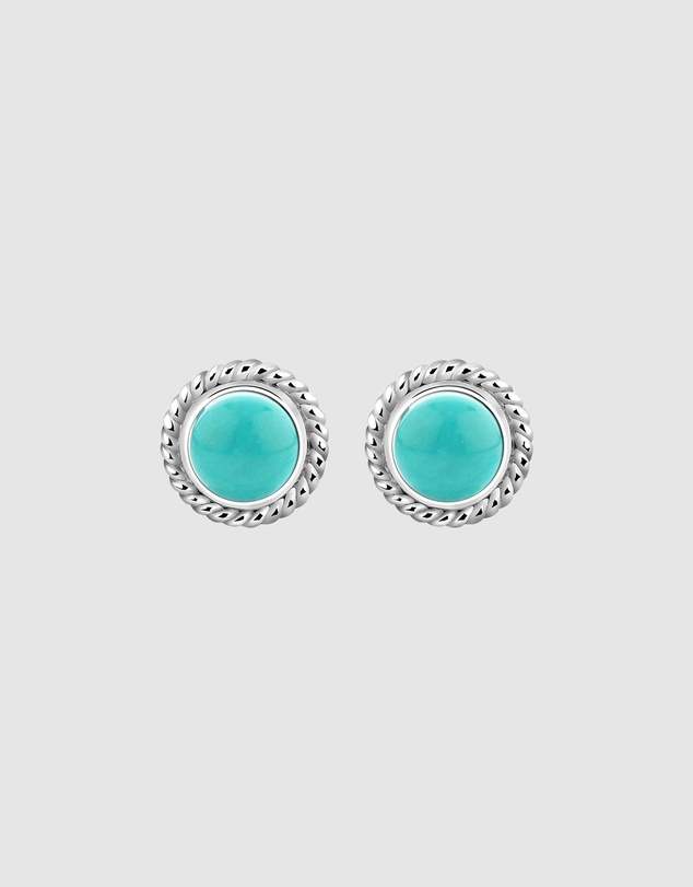 Elli Jewelry - Earrings Boho Howlite Birthstone December 925 Sterling Silver
