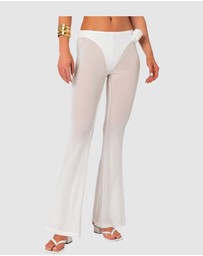 EDIKTED - Flo Sheer Mesh Flared Pants