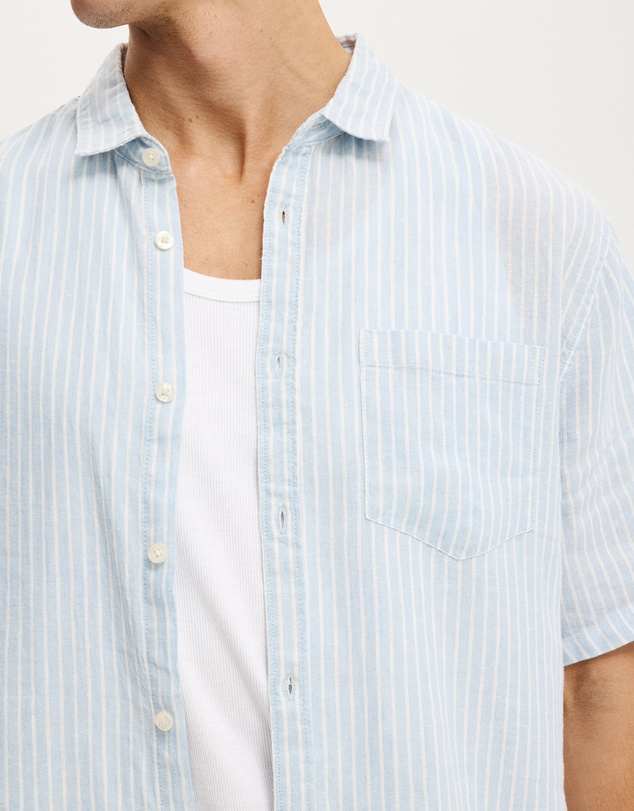 Cotton On - Relaxed Linen Short Sleeve Shirt