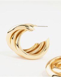 Lovisa - Gold Plated Thick Twisted Hoop Earrings