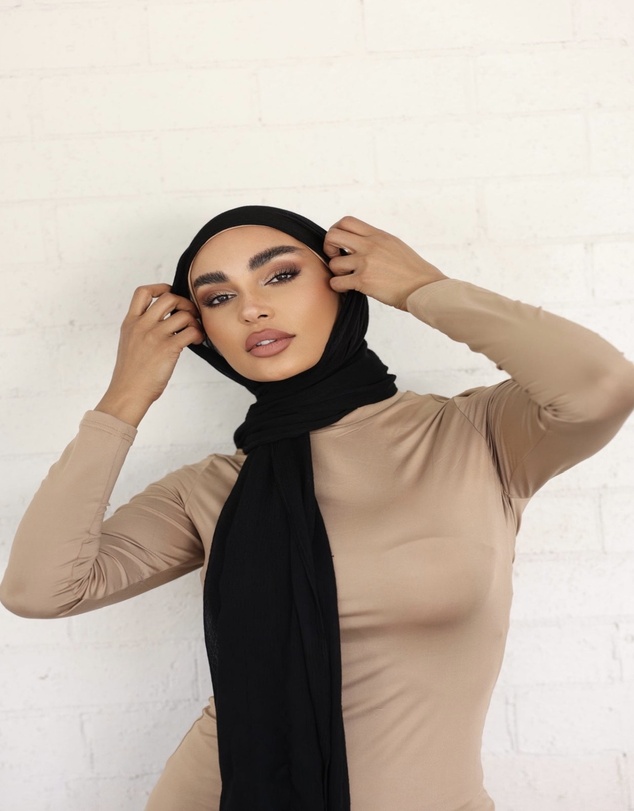 Mod Squad - Luxe Rayon Hijab Frayed Edge - MIDNIGHT 6