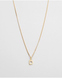 Kirstin Ash - D Outline Initial Necklace