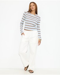 Dazie - Solana Stripe Knit Top