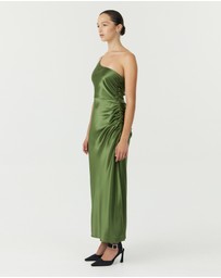 Third Form - Satin Gather One Shoulder Dress