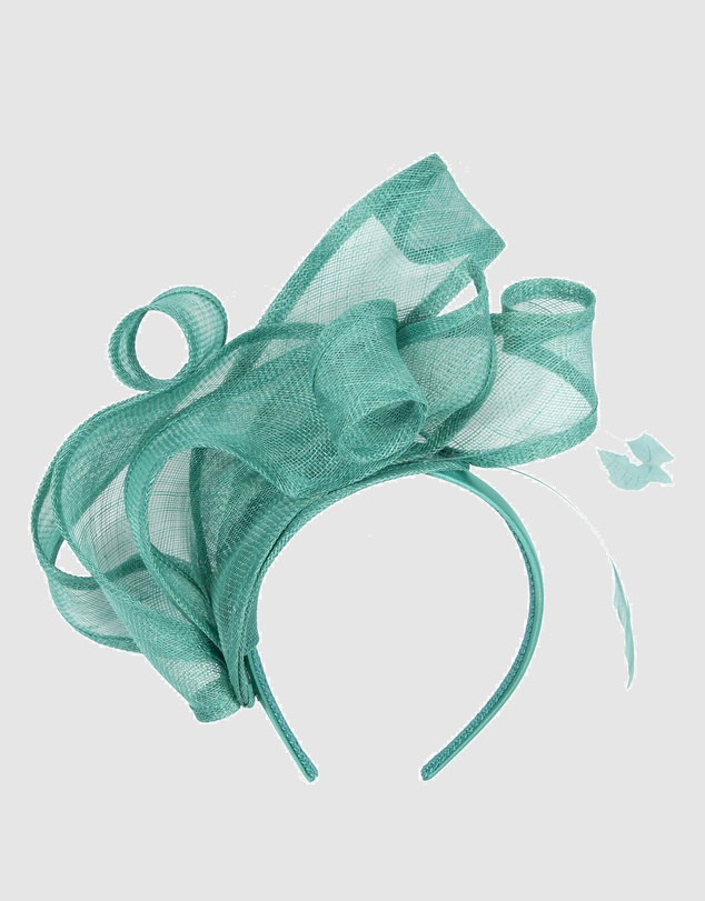Max Alexander - Sinamay Teal Racing Fascinator