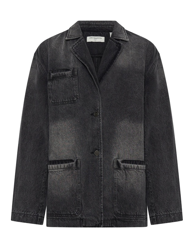 ONE TEASPOON - Worn Black Denim Boyfriend Blazer