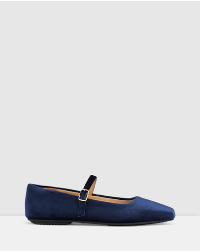 Rollie - Mary Jane Velvet Flat