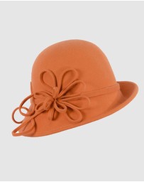 Max Alexander - Winter Felt Orange Cloche Hat