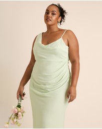 Six Stories - Cowl Front Asymmetrical Chiffon Bridesmaid Dress