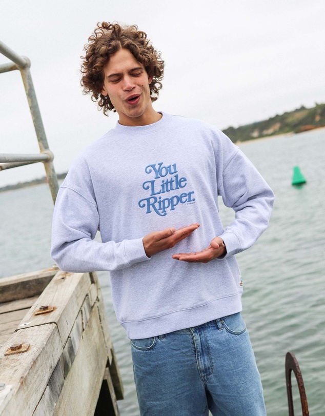 Skwosh - You Little Ripper Crew Neck Sweat in Grey Marle