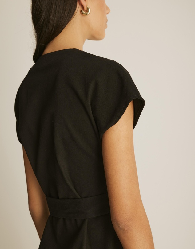 Atmos&Here - Zoe Cotton Twill Belted Midi Dress