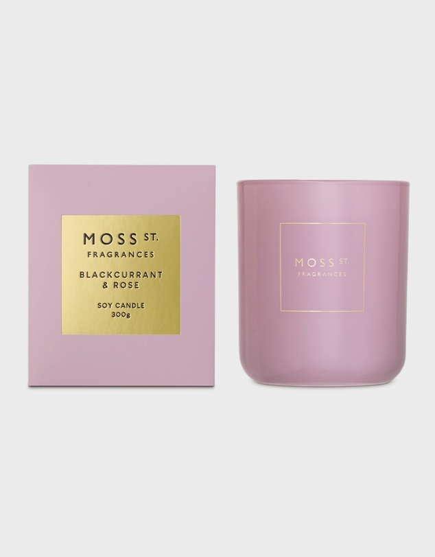 Moss St Fragrances - Blackcurrant & Rose Soy Candle 300g