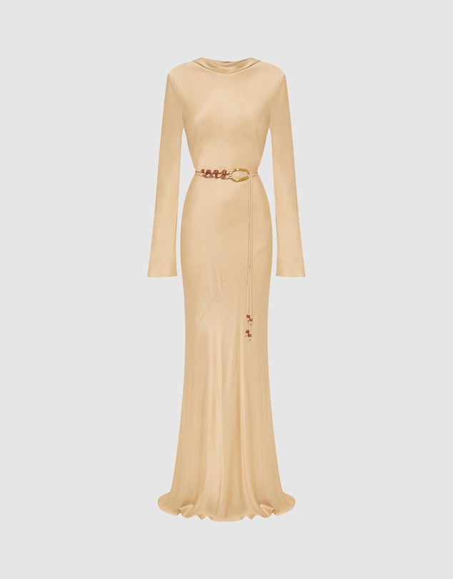Shona Joy - Agnes Long Sleeve Maxi Dress With Belt