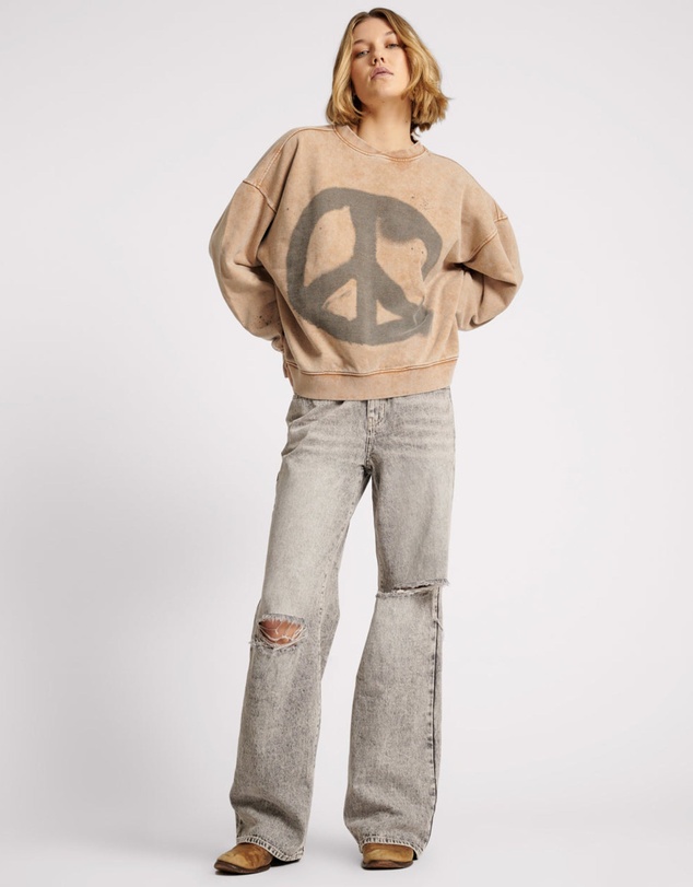 ONE TEASPOON - Smoke Jackson Mid Waist Wide Leg Jeans