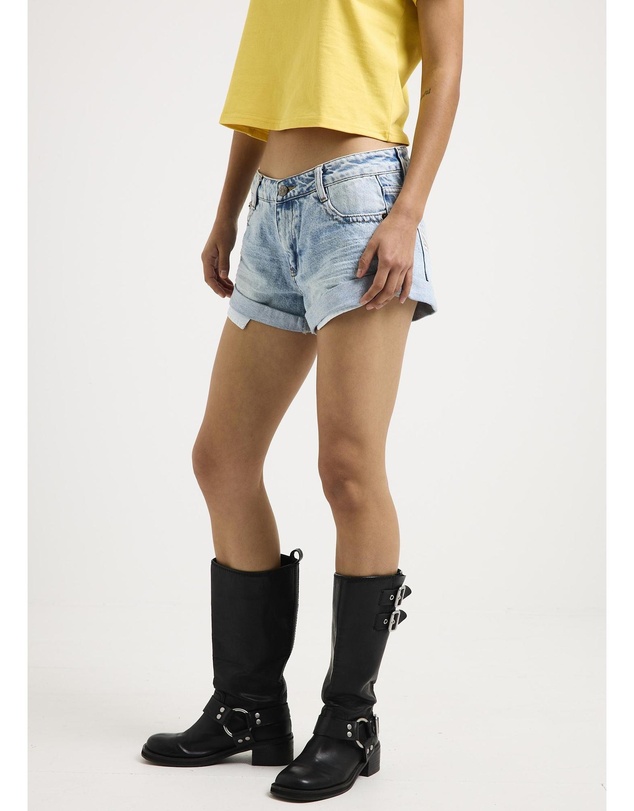 Neon Hart - Melody Rolled Denim Shorts