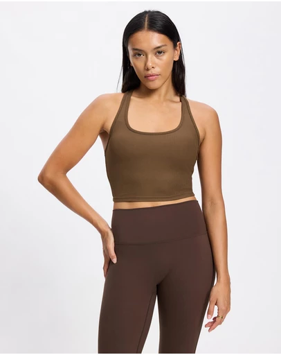 AVE Active - Ribbed Racer Crop Tank