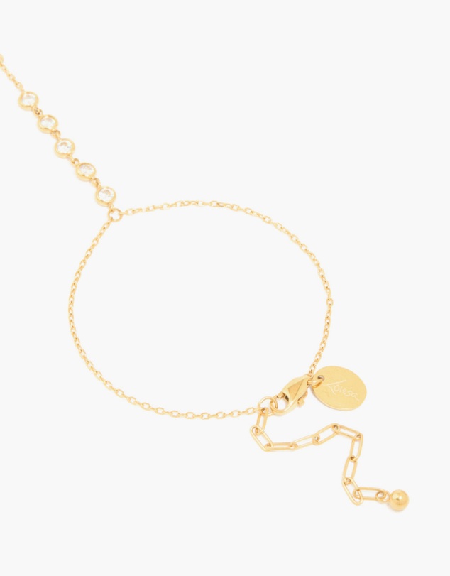 Lovisa - Waterproof Gold Plated Stainless Steel Diamante Fine Hand Chain