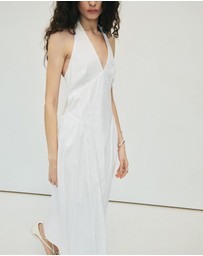 M.N.G - Valenti Halter Neck Cotton Midi-Dress