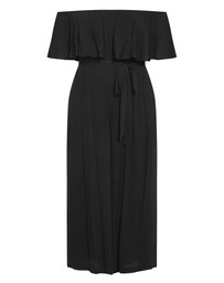 City Chic - Plus size Emery Off Shoulder Jumpsuit - black
