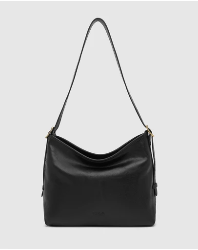 Republic of Florence - Sophia Matt Black Leather Shoulder Bag