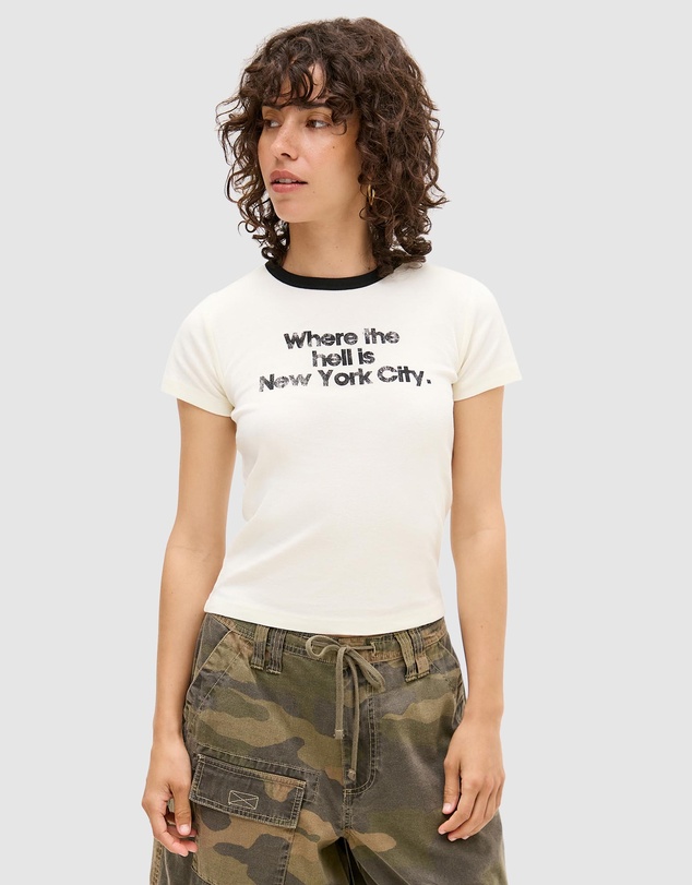 BDG By Urban Outfitters - Where is NYC Ringer Baby Tee
