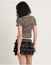 Insight - Leopard Shirred Top