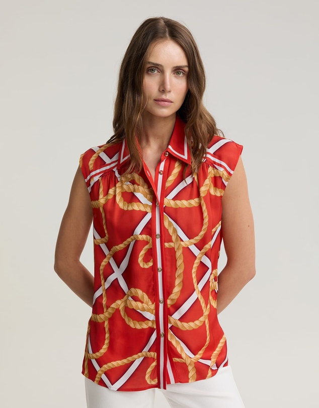 Sportscraft - Clove Print Sleeveless Shirt