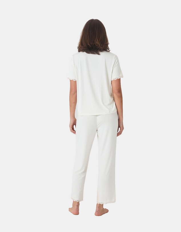 Gingerlilly - Dianne Bamboo Long PJ set with Lace