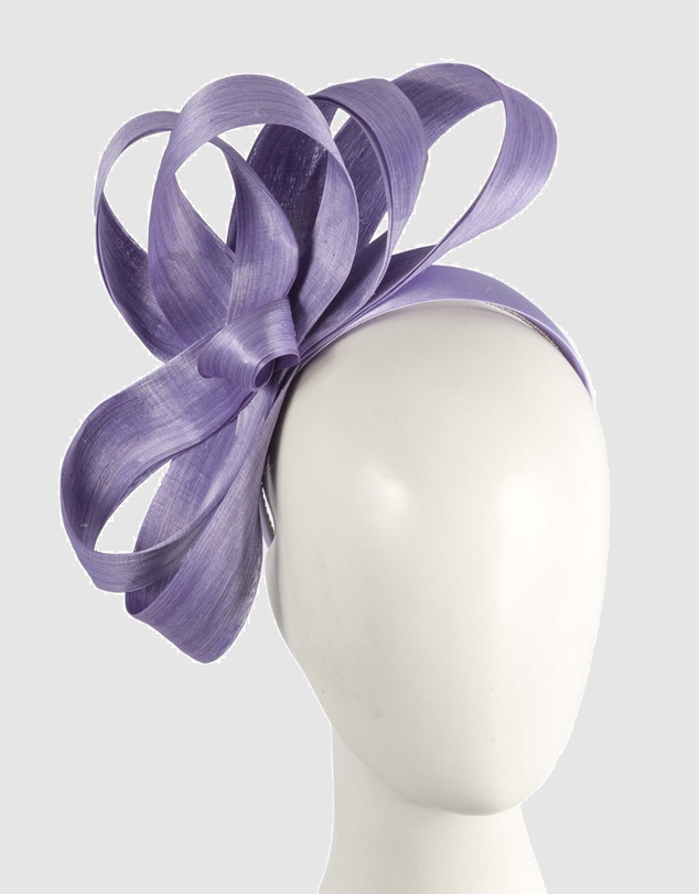 Fillies Collection - Lilac Silk Abaca Loops Racing Fascinator