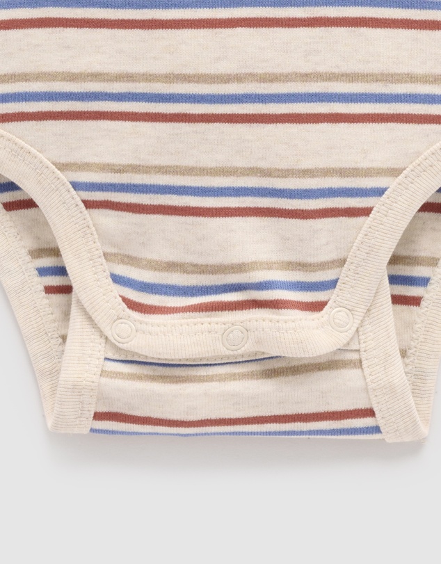 Purebaby - Striped Bodysuit -Kids-Babies