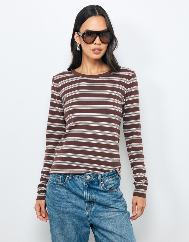 AERE - Zara Stripe Long Sleeve T-Shirt