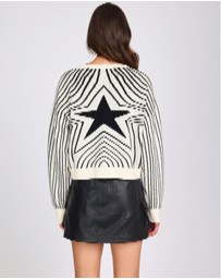 ONE TEASPOON - Star Gazing Knitted Sweater - Mono Print