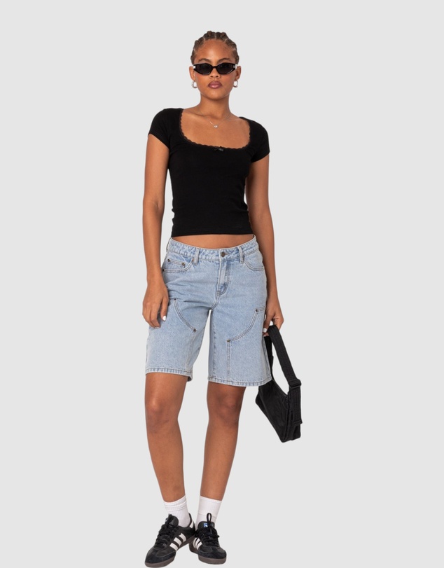EDIKTED - Priscilla Lace Trim T Shirt