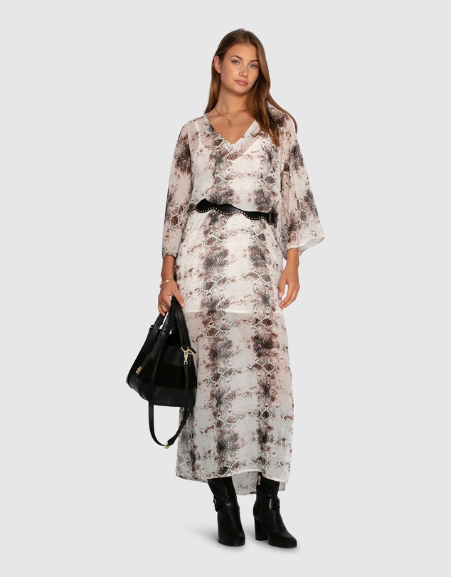 Belle & Bloom - Heart On Fire Snake Print Kaftan