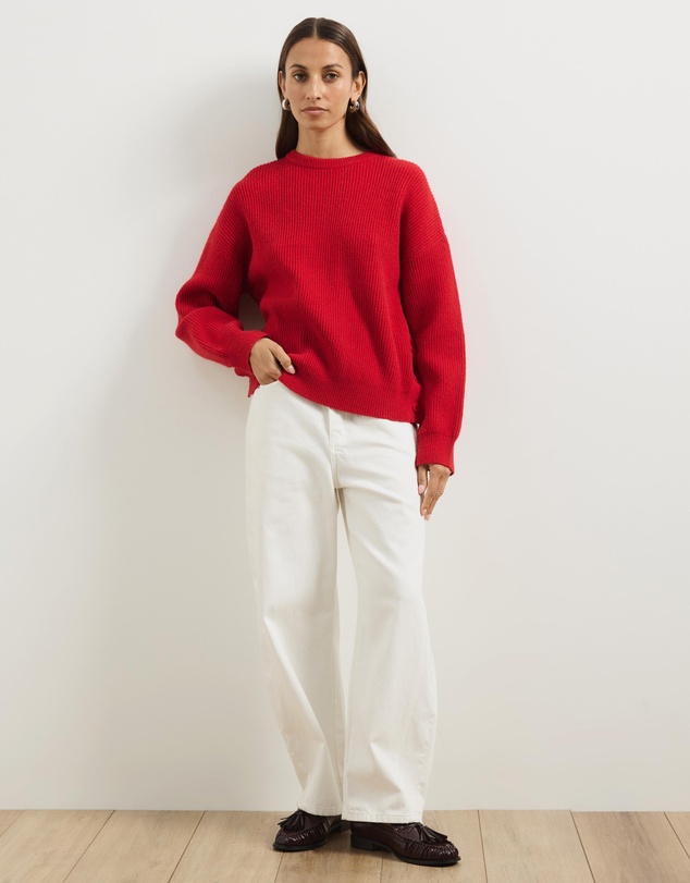Atmos&Here - Rory Button Detail Crew Neck Jumper