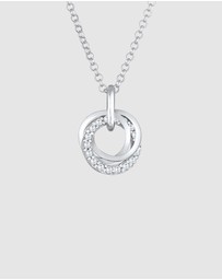 Elli Jewelry - Necklace Zirconia Circle 925 Sterling Silver
