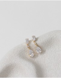 The White Collection - Ramona - Contemporary Gold Bridal Earrings