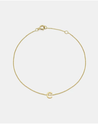 Zoe Olivia - 9K Gold Initial C Bracelet