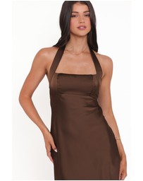Petal & Pup - Nakita Halterneck Maxi Dress - Brown