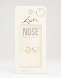 Lovisa - Gold Plated Cubic Zirconia And Spiral Nose 2-Pack