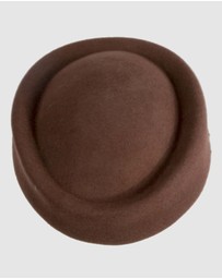 Max Alexander - Felt Brown Pillbox Hat