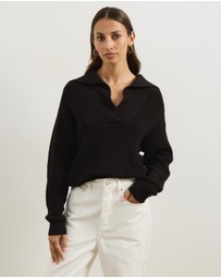 Atmos&Here - Natalie Oversized V-Neck Knit Jumper