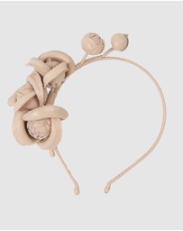 Max Alexander - Nude Leather Flowers Headband