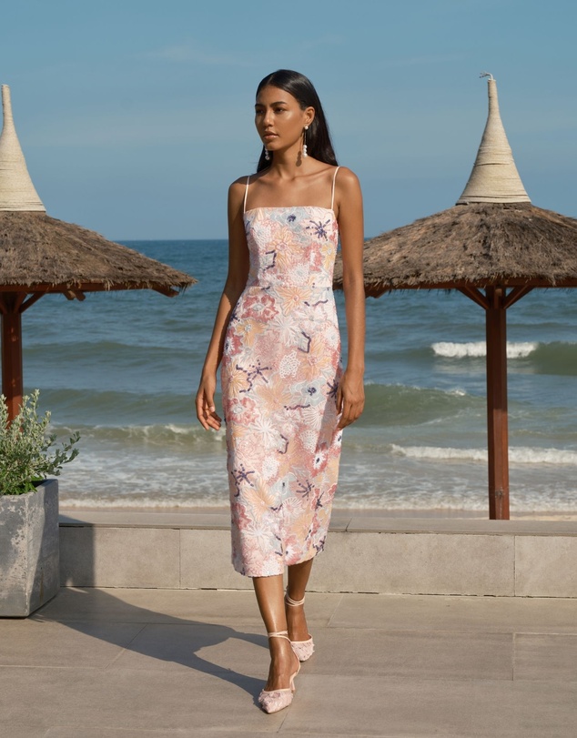 JUSTIN TONG - Jessica Beaded Midi Dress