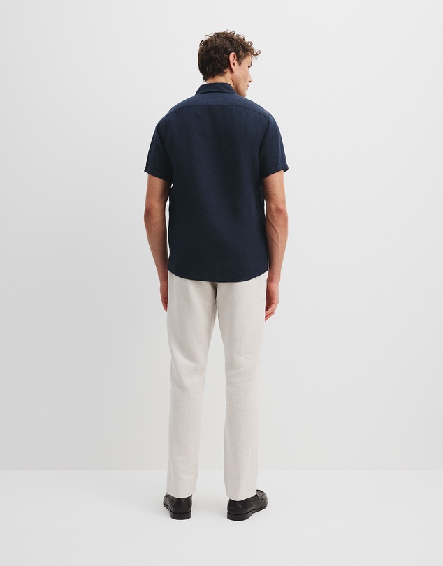 Country Road - Organically Grown Linen Regular Fit Short Sleeve Shirt