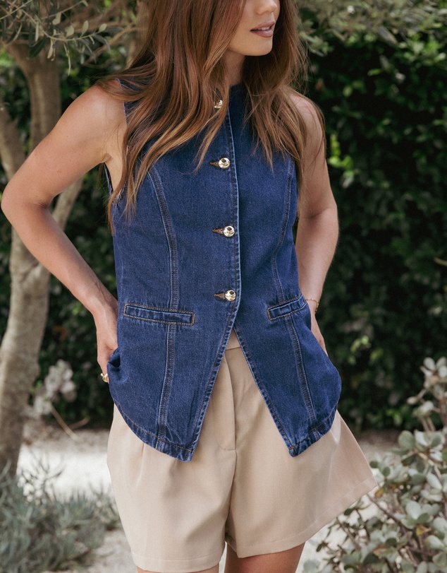 Petal & Pup - Nessa Denim Vest - Blue
