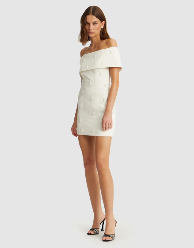 ROTATE - Beaded Satin Mini Dress