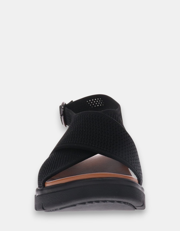 Mia Vita - Celia Wedge Sandal - Black/Black