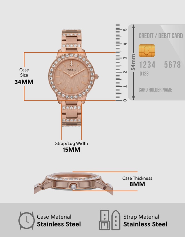 Fossil - Jesse Rose Gold-Tone Analogue Watch